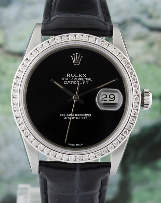 (image for) A ROLEX MEN SIZE STAINLESS STEEL OYSTER PERPETUAL DATEJUST / 16234